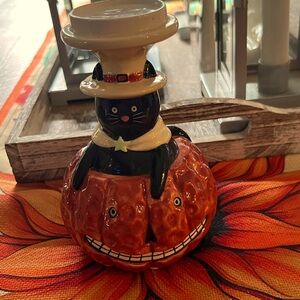YANKEE CANDLE HALLOWEEN JACK O LANTERN BLACK CAT TEALIGHT HOLDER PUMPKIN
